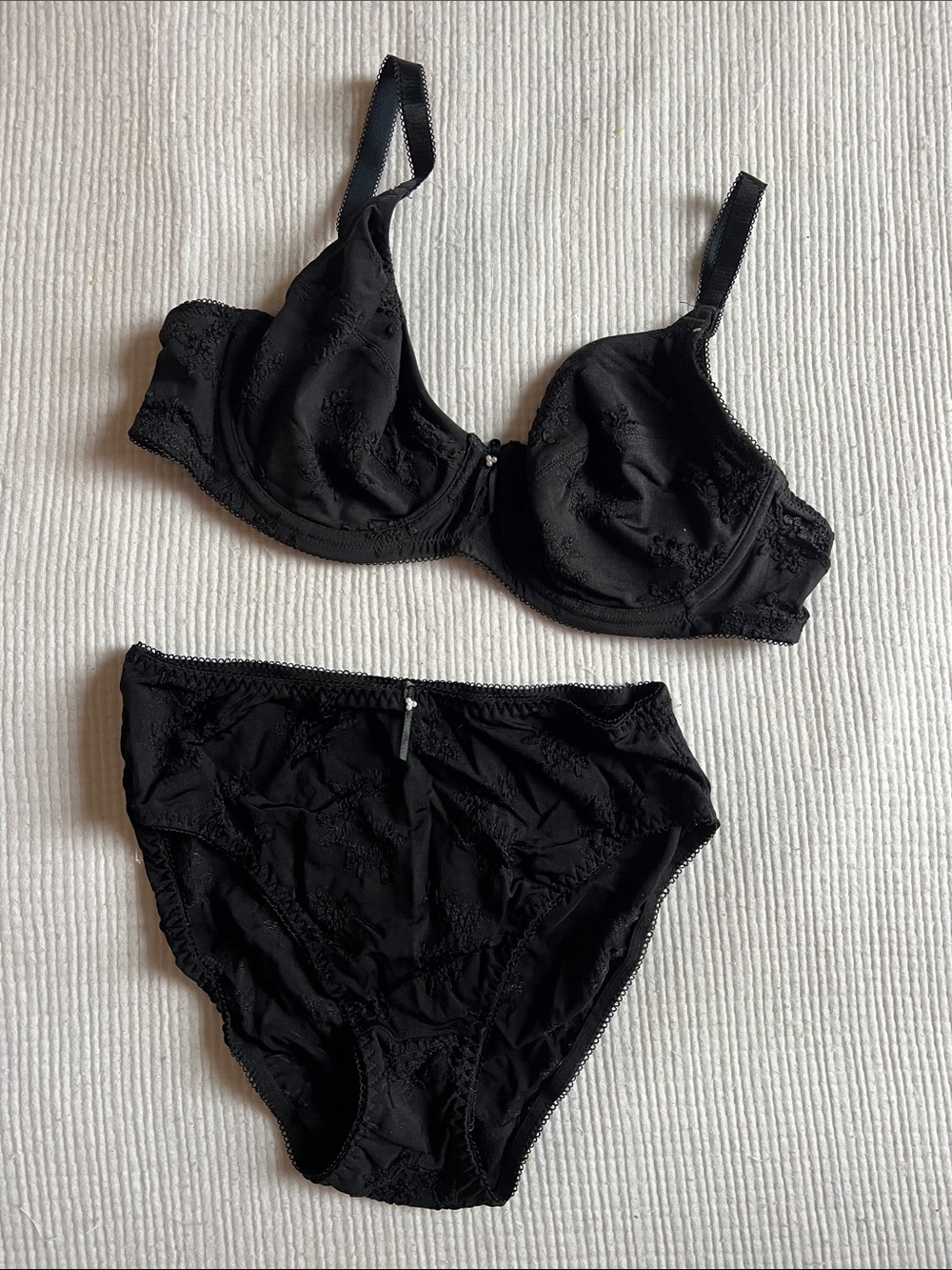 Wacoal Black Lace Underwire Bra & Briefs Set